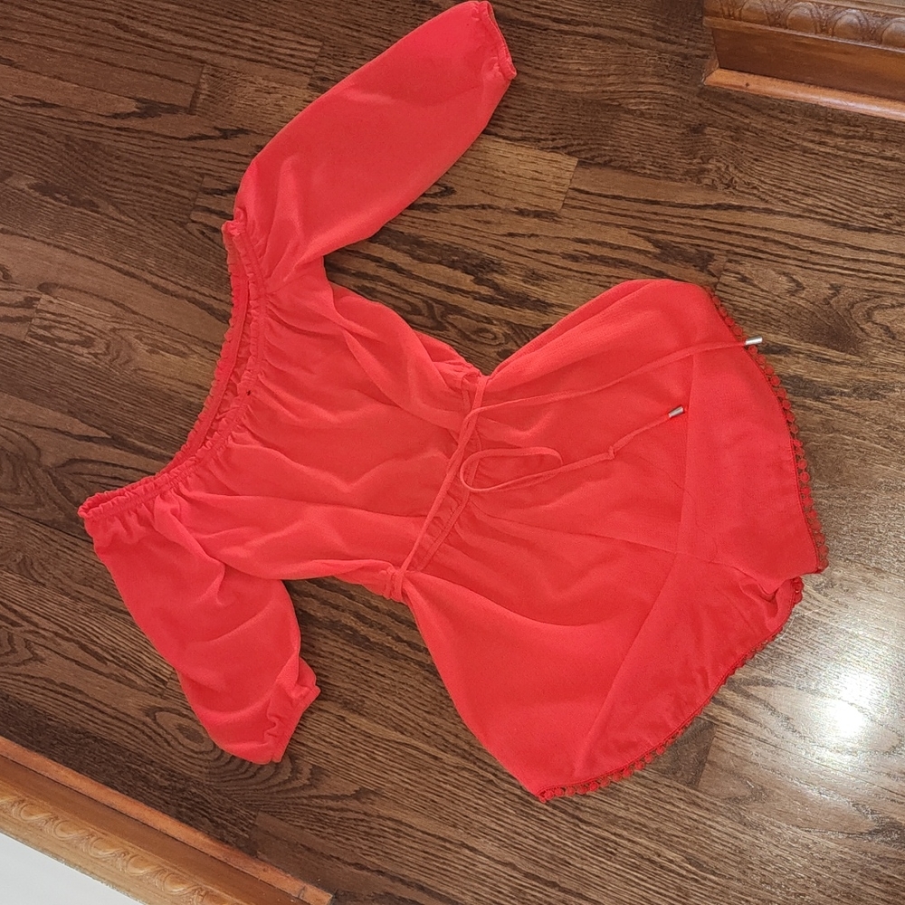 Red Romper with belt